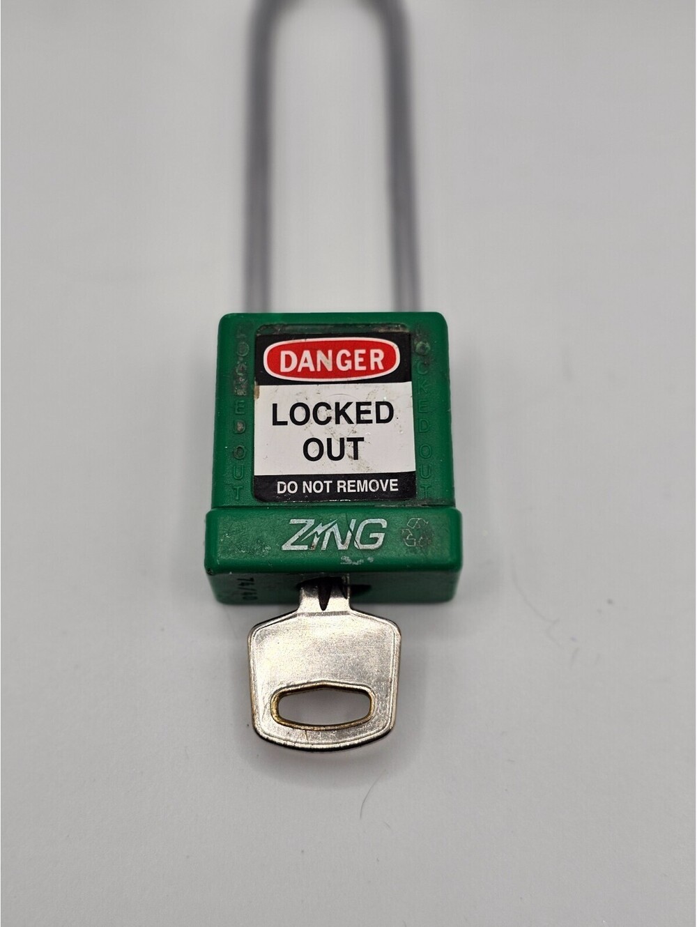 ZING Green Safety Lockout Tagout Padlock with ABUS Key LOTO